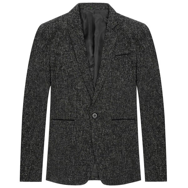 Men’s Casual Slim Fit One Button Heathered Blazer Jacket | Zarnesh
