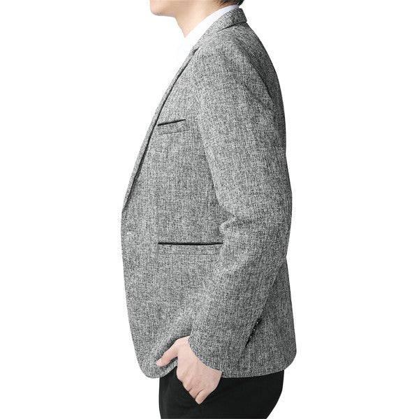 Men’s Casual Slim Fit One Button Heathered Blazer Jacket | Zarnesh