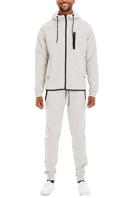 Men’s Casual Solid Full Zip Tracksuit Set | Zarnesh