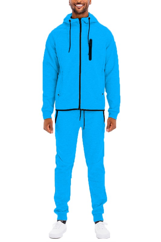 Men’s Casual Solid Full Zip Tracksuit Set | Zarnesh