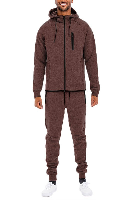 Men’s Casual Solid Full Zip Tracksuit Set | Zarnesh