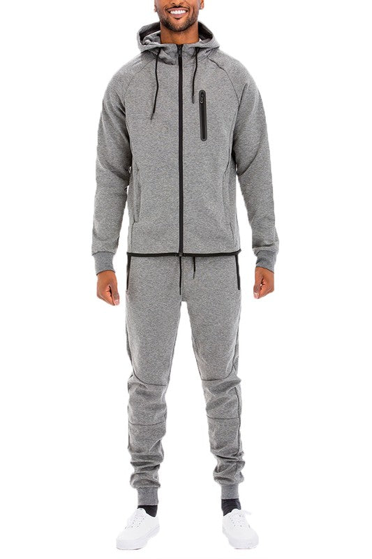 Men’s Casual Solid Full Zip Tracksuit Set | Zarnesh