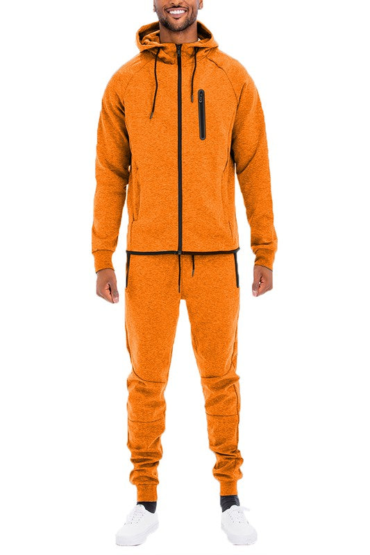 Men’s Casual Solid Full Zip Tracksuit Set | Zarnesh