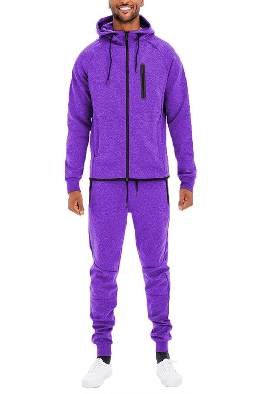 Men’s Casual Solid Full Zip Tracksuit Set | Zarnesh