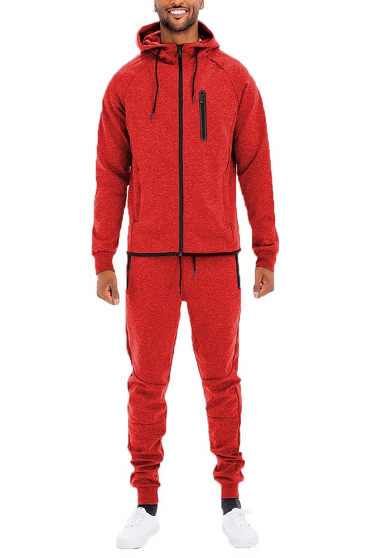Men’s Casual Solid Full Zip Tracksuit Set | Zarnesh