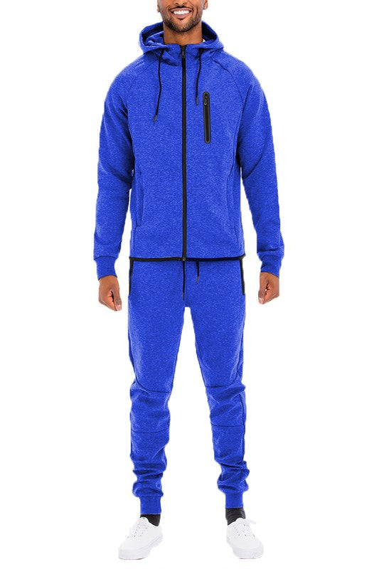 Men’s Casual Solid Full Zip Tracksuit Set | Zarnesh