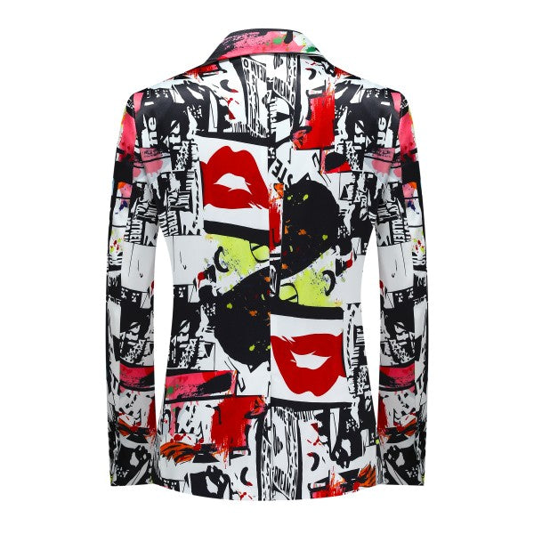 Men’s Checkered Blazer 1-Button Slim Fit Tuxedo Blazer Jacket | Zarnesh