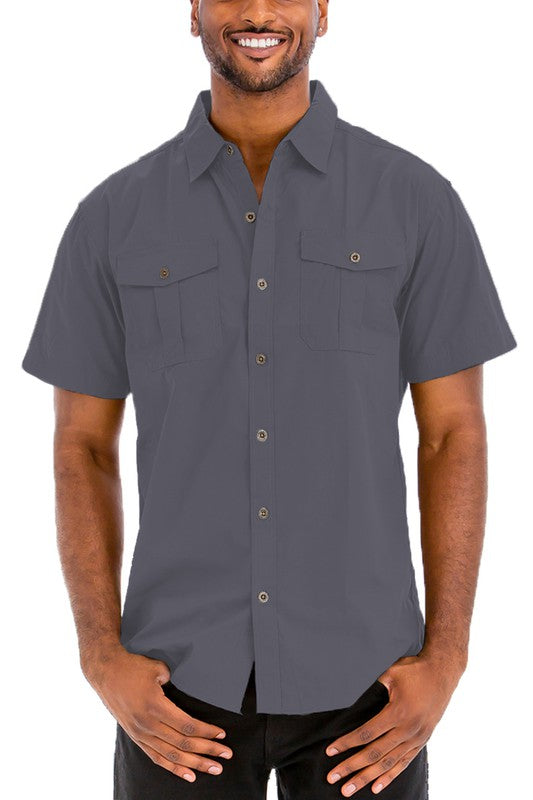 Men’s Chest Pocket Short Sleeve Shirt | Zarnesh