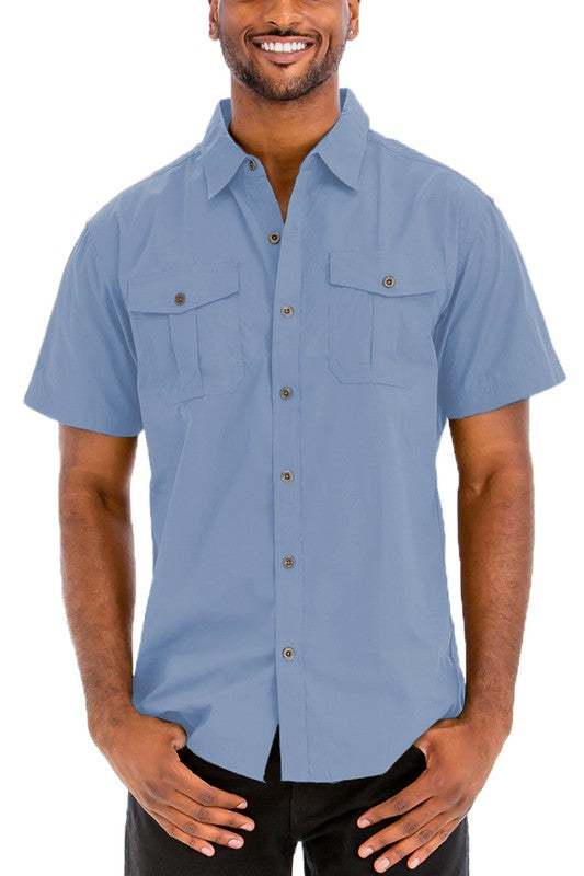 Men’s Chest Pocket Short Sleeve Shirt | Zarnesh