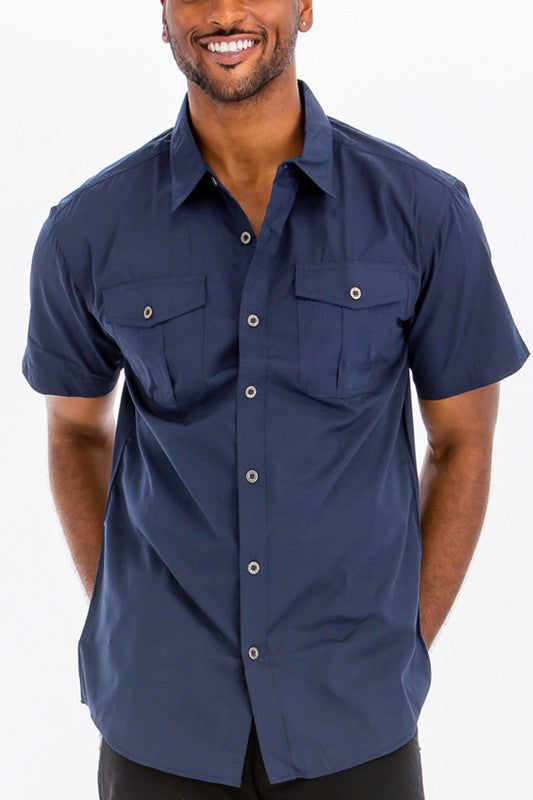 Men’s Chest Pocket Short Sleeve Shirt | Zarnesh