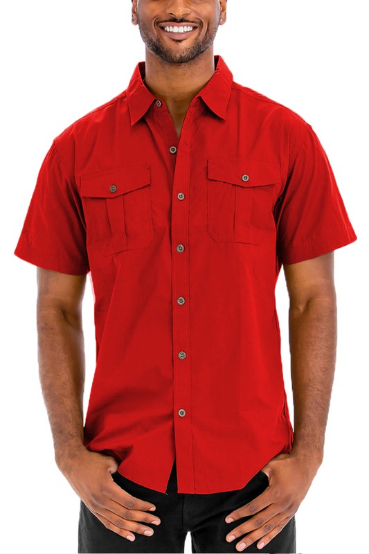 Men’s Chest Pocket Short Sleeve Shirt | Zarnesh