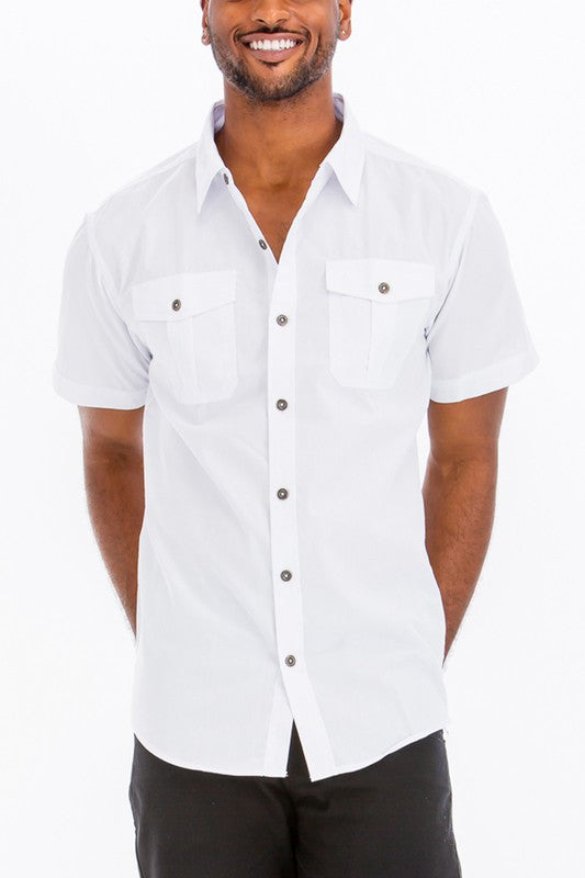 Men’s Chest Pocket Short Sleeve Shirt | Zarnesh