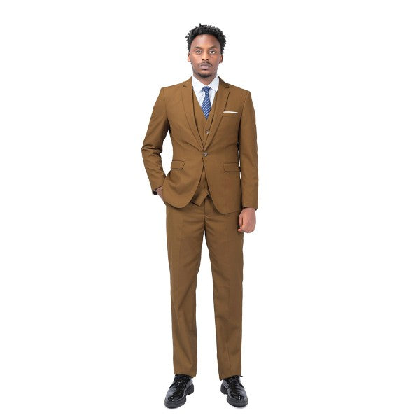 Men’s Slim Fit 2-Piece Solid Formal Blazer Suit 1-Button Double Vent | Zarnesh