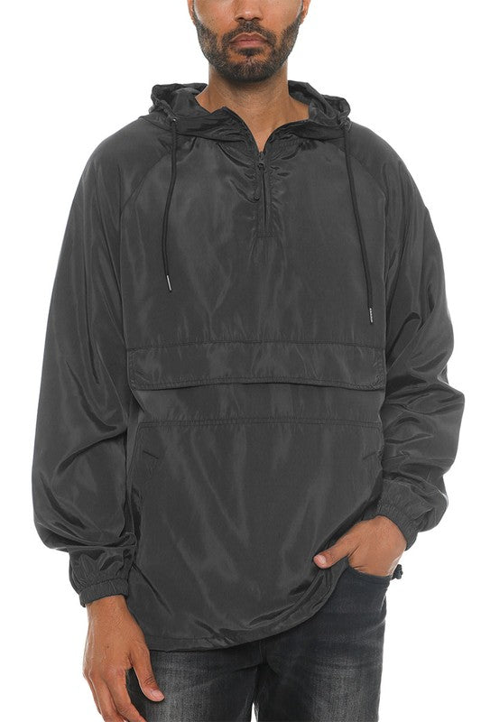 Men’s Color Block Windbreaker Anorak Pullover Hooded Jacket | Zarnesh