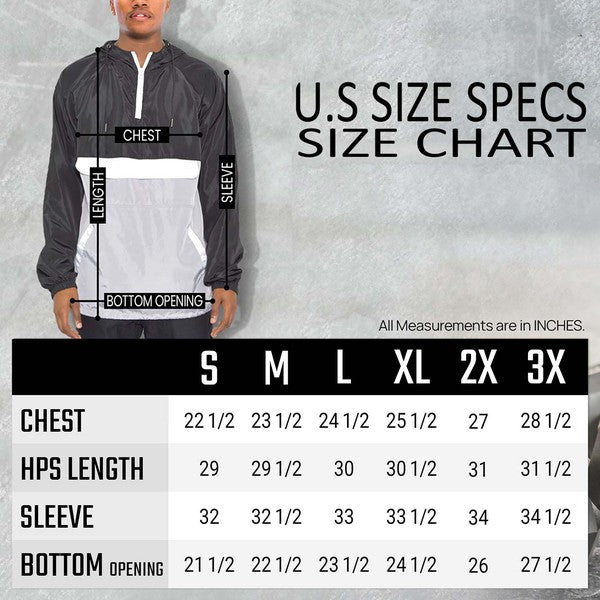 Men’s Color Block Windbreaker Anorak Pullover Hooded Jacket | Zarnesh