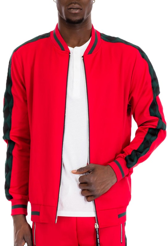 Men’s Diamond Tape Bomber Track Jacket | Zarnesh