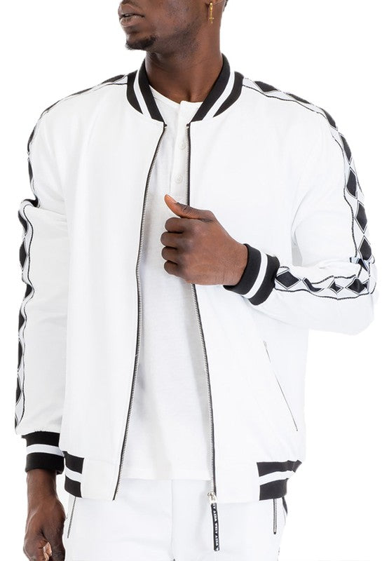 Men’s Diamond Tape Bomber Track Jacket | Zarnesh