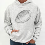 Men's Distressed Football Graphic Hooded Sweatshirt | Zarnesh