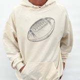 Men's Distressed Football Graphic Hooded Sweatshirt | Zarnesh