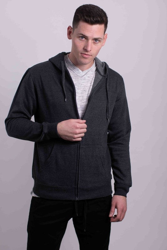 Men's Drawstring Fleece Zipper Hoodie | Zarnesh