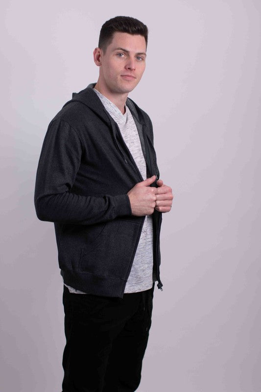 Men's Drawstring Fleece Zipper Hoodie | Zarnesh