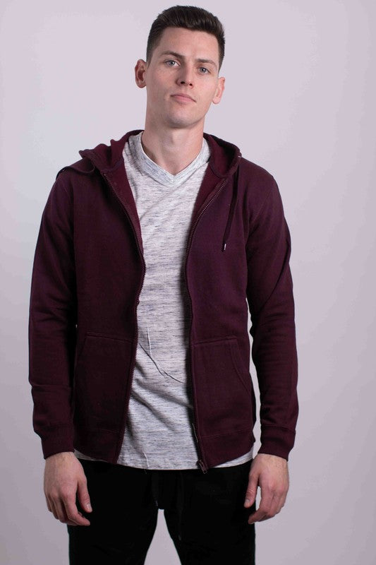 Men's Drawstring Fleece Zipper Hoodie | Zarnesh