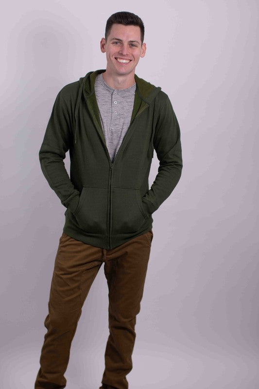 Men's Drawstring Fleece Zipper Hoodie | Zarnesh