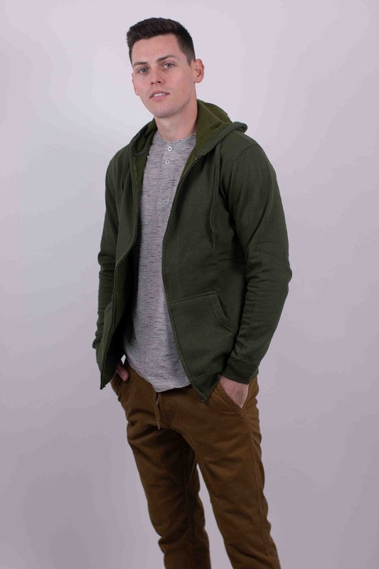 Men's Drawstring Fleece Zipper Hoodie | Zarnesh