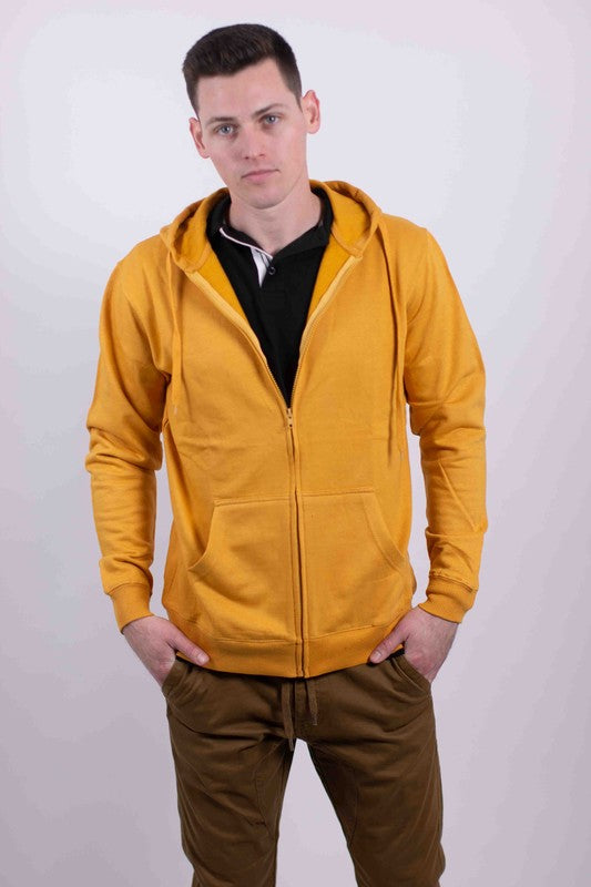 Men's Drawstring Fleece Zipper Hoodie | Zarnesh