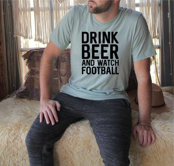 Men's Drink Beer and Watch Football Tee | Zarnesh
