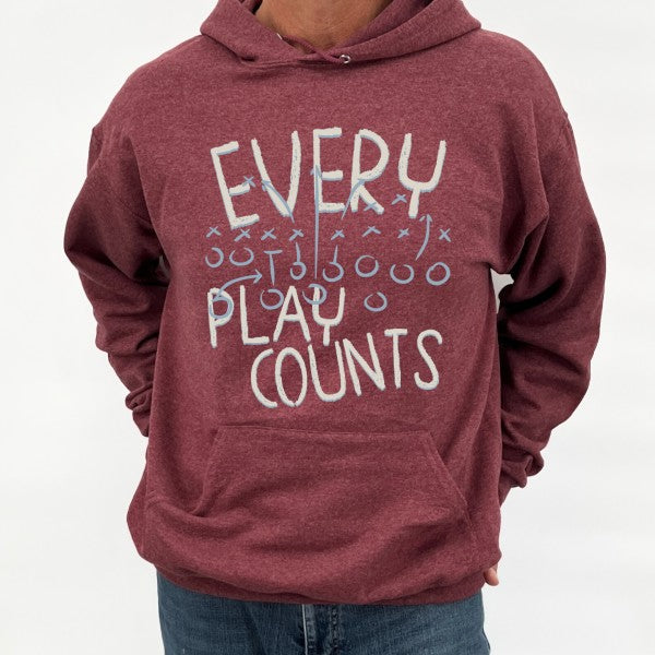 Men's Every Play Counts Football Graphic Hooded Sweatshirt | Zarnesh