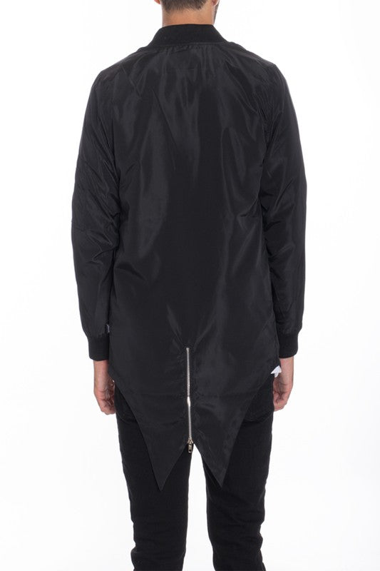 Men’s Fishtail Long Zip Up Bomber Jacket | Zarnesh