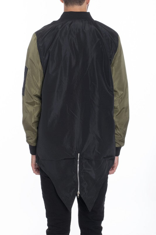 Men’s Fishtail Long Zip Up Bomber Jacket | Zarnesh