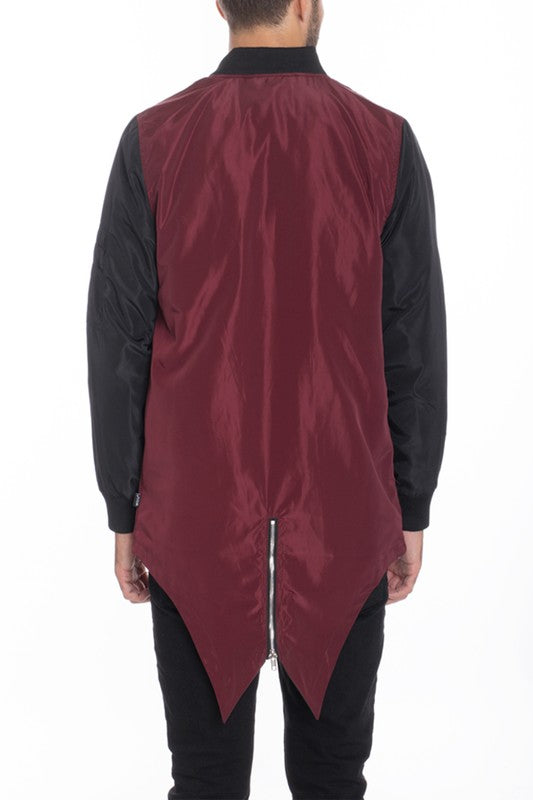 Men’s Fishtail Long Zip Up Bomber Jacket | Zarnesh