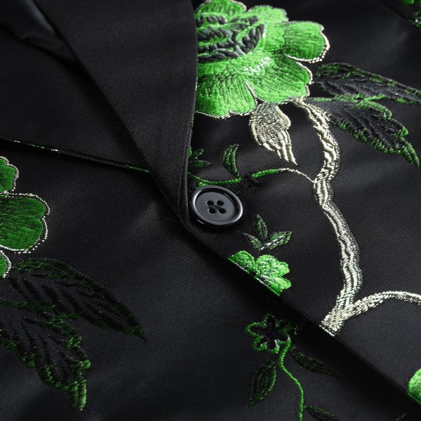 Men’s Floral Slim Fit 1-Button Embroidered Blazer Suit Set Tuxedo | Zarnesh