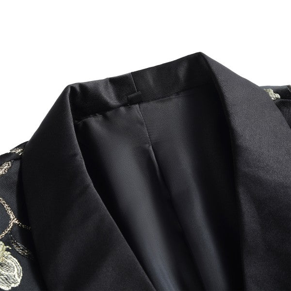 Men’s Floral Slim Fit 1-Button Embroidered Blazer Suit Set Tuxedo | Zarnesh