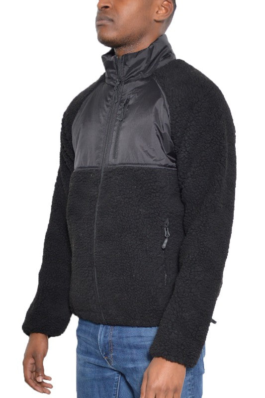 Men's Full Zip Sherpa Fleece Jacket | Zarnesh