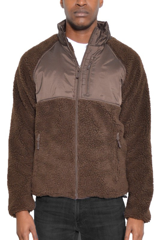 Men's Full Zip Sherpa Fleece Jacket | Zarnesh