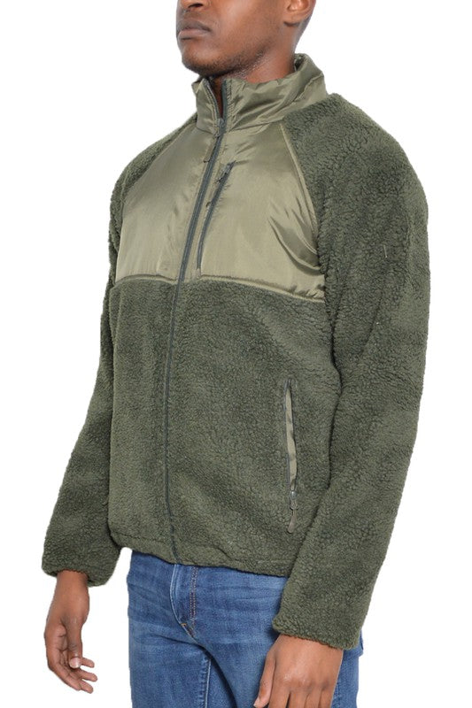 Men's Full Zip Sherpa Fleece Jacket | Zarnesh
