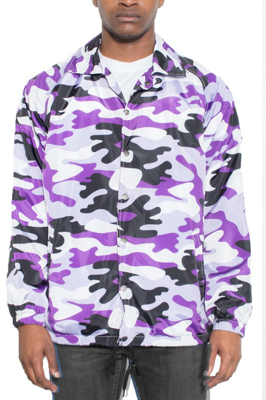 Men's Graphic Camouflage Coach Jacket | Zarnesh