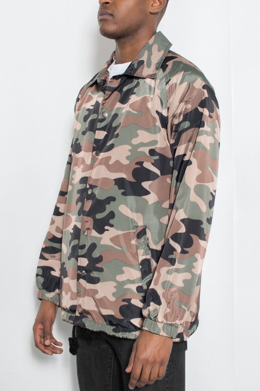 Men's Graphic Camouflage Coach Jacket | Zarnesh