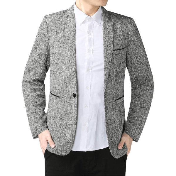 Men’s Casual Slim Fit One Button Heathered Blazer Jacket | Zarnesh