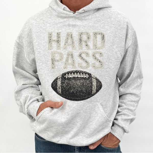 Men's Hard Pass Football Graphic Hooded Sweatshirt | Zarnesh