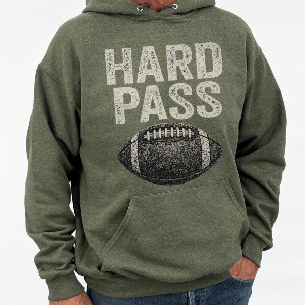 Men's Hard Pass Football Graphic Hooded Sweatshirt | Zarnesh