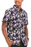 Men's Hawaiian Tropical Purple Floral Shirt | Zarnesh