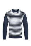 Men's Knitted Round Neck Striped Sweater | Zarnesh