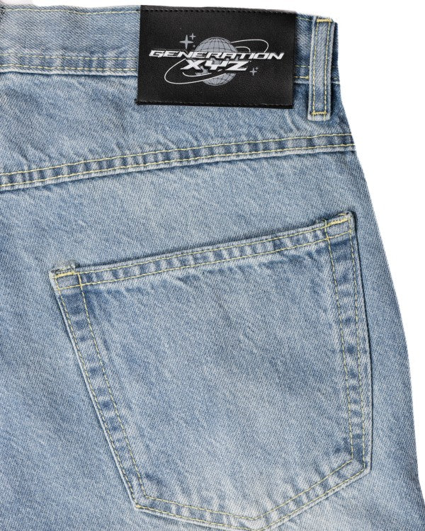 Men's Loose Fit Baggy Washed Denim Long Shorts | Zarnesh