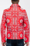 Men's Lightweight Bandana Print Vegan Leather Jacket | Zarnesh