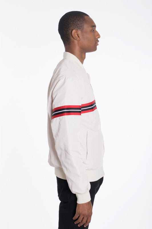  Men's Long Sleeve Woven Taped Bomber Jacket | Zarnesh