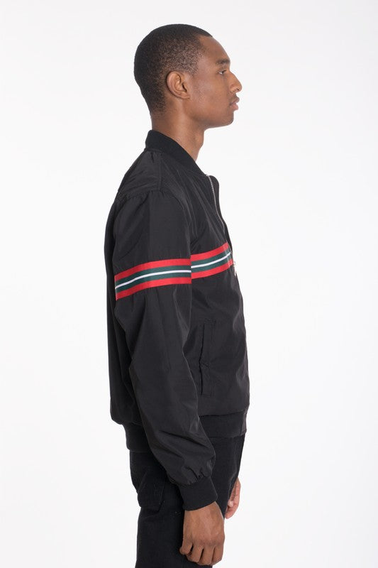  Men's Long Sleeve Woven Taped Bomber Jacket | Zarnesh